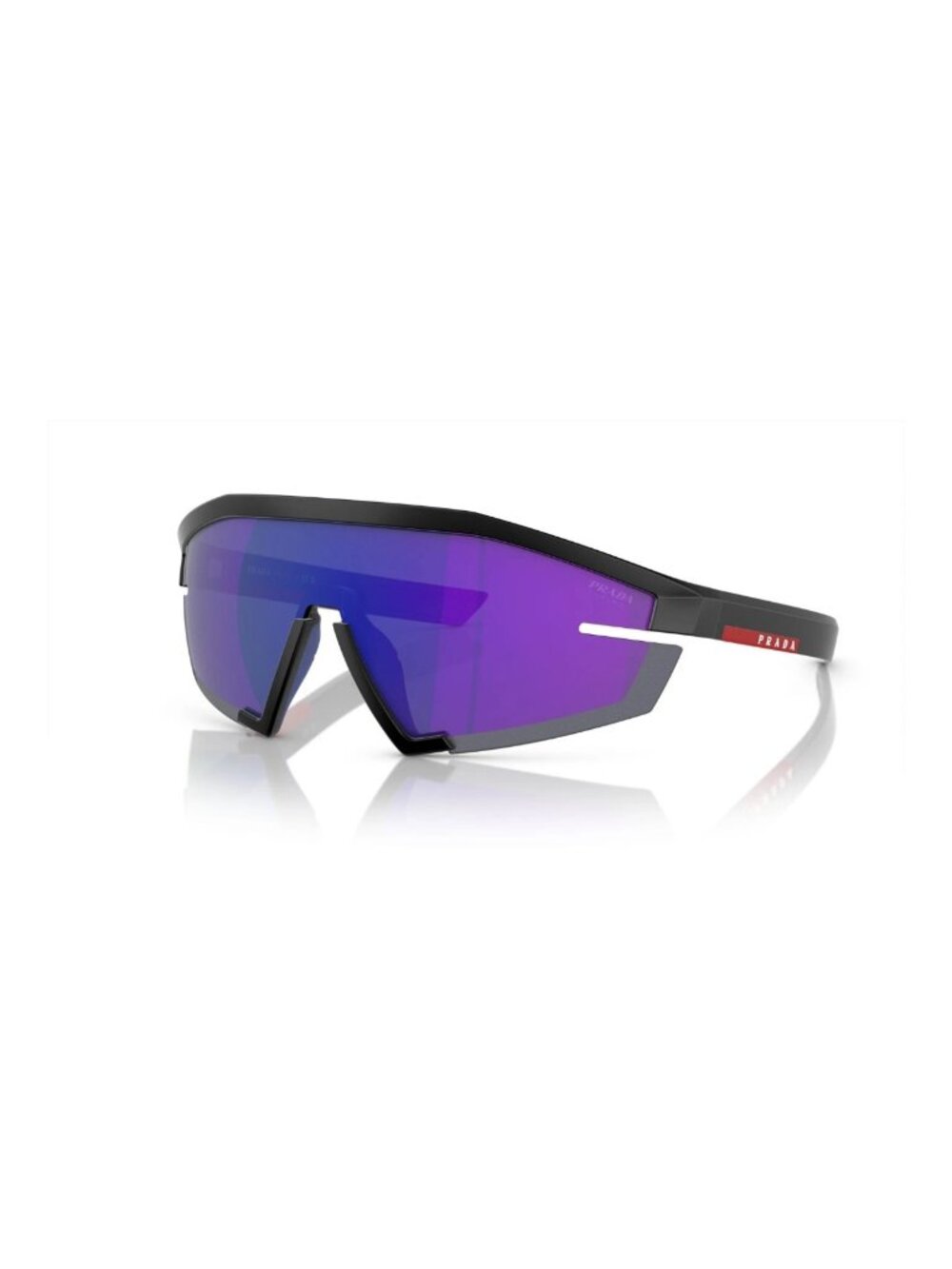 Prada Linea Rossa PS 03ZS Matte Black/Blue Violet Mirrored (1BO-05U) Sunglasses